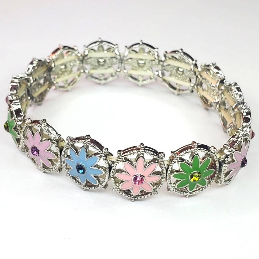 Multicolored Flower Bracelet